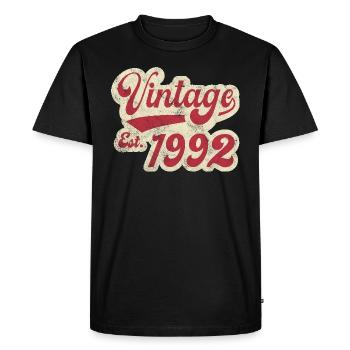 Vintage Est 1992 - Men's Premium Organic T-Shirt - black - Front - Nico (187cm)