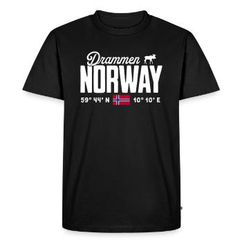 Norvège Norvège Norvège Scandinavie Drammen - T-shirt Premium bio Homme - noir - Devant - Nico (187cm)