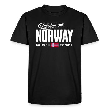 Norvège Norvège Norvège Scandinavie Lofoten - T-shirt Premium bio Homme - noir - Devant - Nico (187cm)