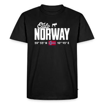 Norvège Norvège Norvège Scandinavie Oslo - T-shirt Premium bio Homme - noir - Devant - Nico (187cm)
