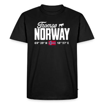 Norvège Norvège Norvège Scandinavie Tromsø - T-shirt Premium bio Homme - noir - Devant - Nico (187cm)
