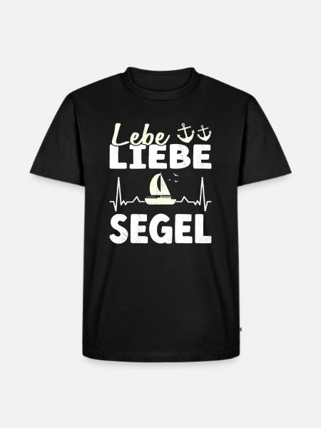Live Love Sailing Skipper Kaptajn Sejlads & Sejlads - Herre Premium økologisk T-shirt - sort