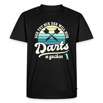 He just wants to watch darts Darts player Darts sport - Men's Premium Organic T-Shirt - black - Front - Nico (187cm)