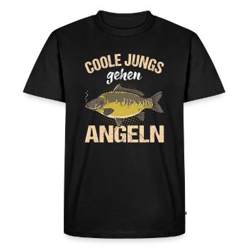 Cool Guys Go Fishing Sport Pêcheur Motif - T-shirt Premium bio Homme - noir - Devant - Nico (187cm)