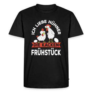 J’aime les poulets Poulet fermier Poulet fermier - T-shirt Premium bio Homme - noir - Devant - Nico (187cm)