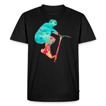 Sporty stunt scooter design - Men's Premium Organic T-Shirt - black - Front - Nico (187cm)