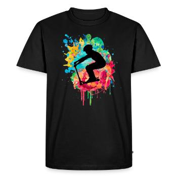 Sporty stunt scooter design - Men's Premium Organic T-Shirt - black - Front - Nico (187cm)