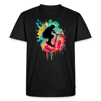 Sporty stunt scooter design - Men's Premium Organic T-Shirt - black - Front - Nico (187cm)
