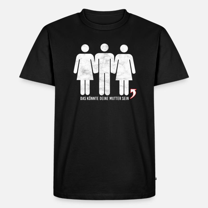 Dreier Beziehung - Deine Mutter witzig - Männer Premium Bio T-Shirt - Schwarz