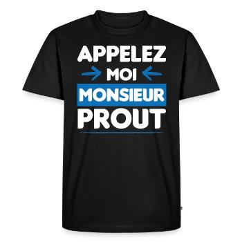 cadeau drôle monsieur prout - T-shirt Premium bio Homme - noir - Devant - Nico (187cm)
