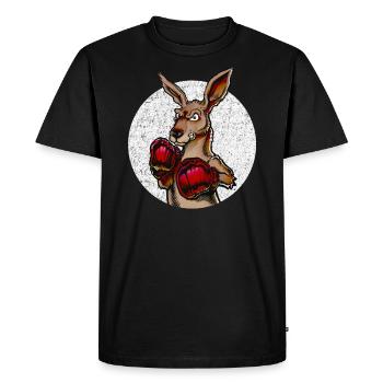 Boxer kangaroo for martial artists - Men's Premium Organic T-Shirt - black - Front - Nico (187cm)