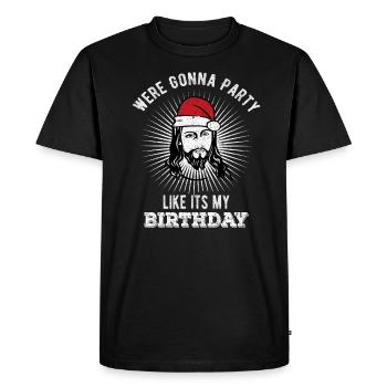 Noël amusant - Jésus-Christ - T-shirt Premium bio Homme - noir - Devant - Nico (187cm)