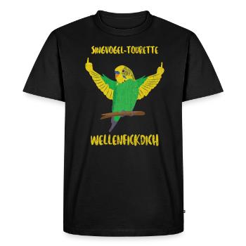 Tique de la vague de perruche des Canaries - T-shirt Premium bio Homme - noir - Devant - Nico (187cm)