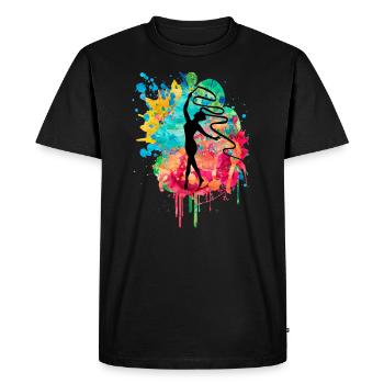Gymnastics and gymnastics - PopArt Style - Men's Premium Organic T-Shirt - black - Front - Nico (187cm)