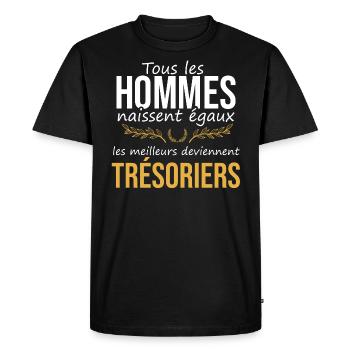 Les meilleurs deviennent trésoriers | métier - T-shirt Premium bio Homme - noir - Devant - Nico (187cm)