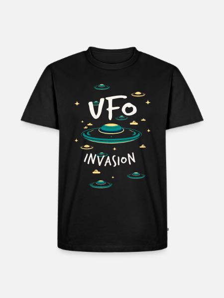 Ufo-Invasion - Männer Premium Bio T-Shirt - Schwarz
