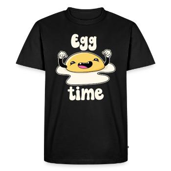 Egg Time - Men's Premium Organic T-Shirt - black - Front - Nico (187cm)