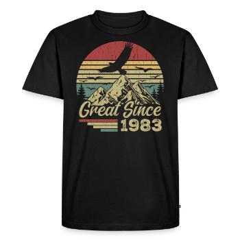 Vintage 1983 Cadeau D’anniversaire 1983 Retro 1983 - T-shirt Premium bio Homme - noir - Devant - Nico (187cm)