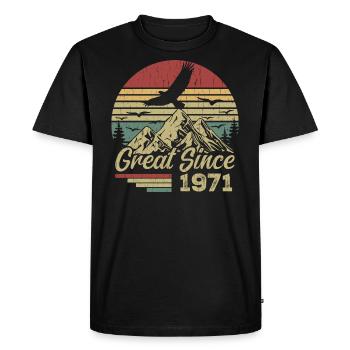 Vintage 1971 Cadeau D’anniversaire 1971 Retro 1971 - T-shirt Premium bio Homme - noir - Devant - Nico (187cm)