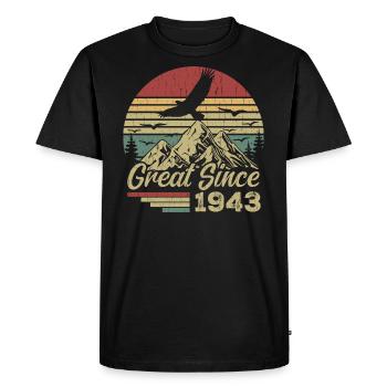 Vintage 1943 Cadeau D’anniversaire 1943 Retro 1943 - T-shirt Premium bio Homme - noir - Devant - Nico (187cm)
