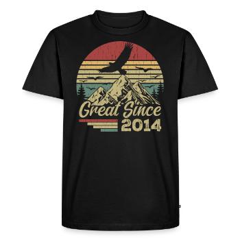 Vintage 2014 Cadeau D’anniversaire 2014 Retro 2014 - T-shirt Premium bio Homme - noir - Devant - Nico (187cm)