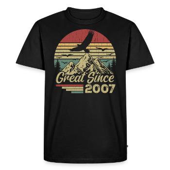 Vintage 2007 Cadeau D’anniversaire 2007 Retro 2007 - T-shirt Premium bio Homme - noir - Devant - Nico (187cm)