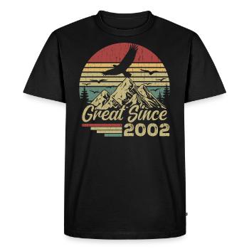 Vintage 2002 Retro 2002 Birthday Gift - Men's Premium Organic T-Shirt - black - Front - Nico (187cm)