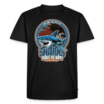 Sharks make me happy. Aquaholic Design - Men's Premium Organic T-Shirt - black - Front - Nico (187cm)