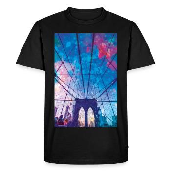 01 Brooklyn Bridge Poster Margarita Art - Men's Premium Organic T-Shirt - black - Front - Nico (187cm)