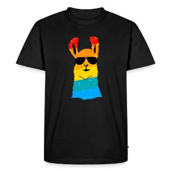 Lama Alpaga Coloré Lamaliebe Animal Lovers Cadeau - T-shirt Premium bio Homme - noir - Devant - Nico (187cm)