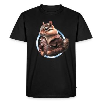 Chipmunks Captain Leather Jacket Pilot - T-shirt Premium bio Homme - noir - Devant - Nico (187cm)