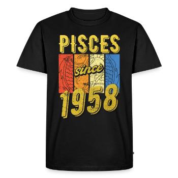 Poissons 1958 Anniversaire Zodiac Cadeau - T-shirt Premium bio Homme - noir - Devant - Nico (187cm)