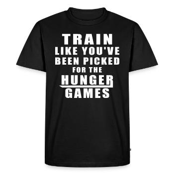 Entraînez-vous à vous lécher dans le cadeau de Hunger Games - T-shirt Premium bio Homme - noir - Devant - Nico (187cm)