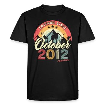 Cadeau D'anniversaire En Octobre 2012 Vintage - T-shirt Premium bio Homme - noir - Devant - Nico (187cm)