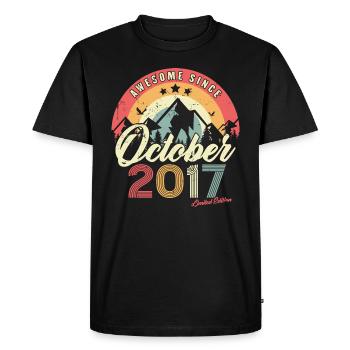 Cadeau D'anniversaire En Octobre 2017 Vintage - T-shirt Premium bio Homme - noir - Devant - Nico (187cm)