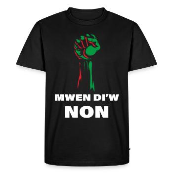 Martinique Drapeau Non A L'Injustice - T-shirt Premium bio Homme - noir - Devant - Nico (187cm)