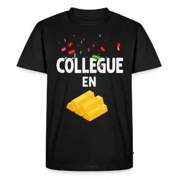 Précieux Collègue En or Humour Lingots D'Or - T-shirt Premium bio Homme - noir - Devant - Nico (187cm)