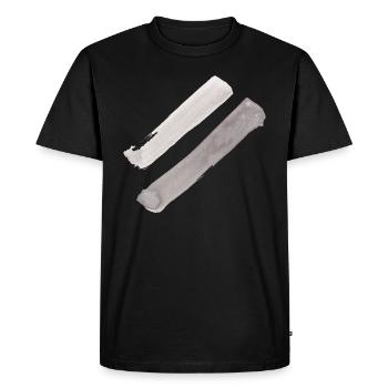 stripe - Men's Premium Organic T-Shirt - black - Front - Nico (187cm)
