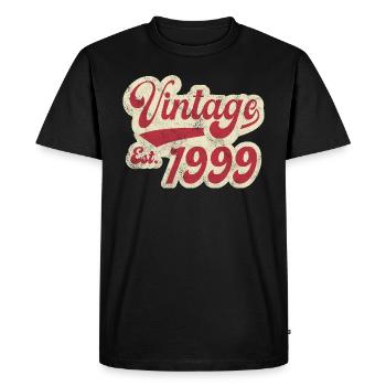 Vintage Est 1999 - T-shirt Premium bio Homme - noir - Devant - Nico (187cm)