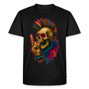 Crâne punk - T-shirt Premium bio Homme - noir - Devant - Nico (187cm)
