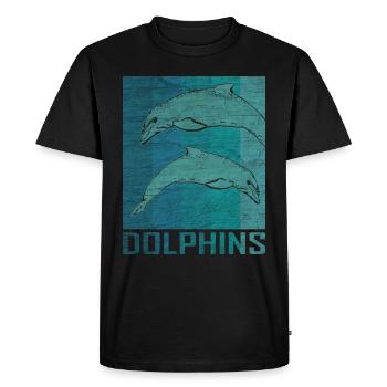 Dauphin dauphin marin animaux mer cadeau - T-shirt Premium bio Homme - noir - Devant - Nico (187cm)