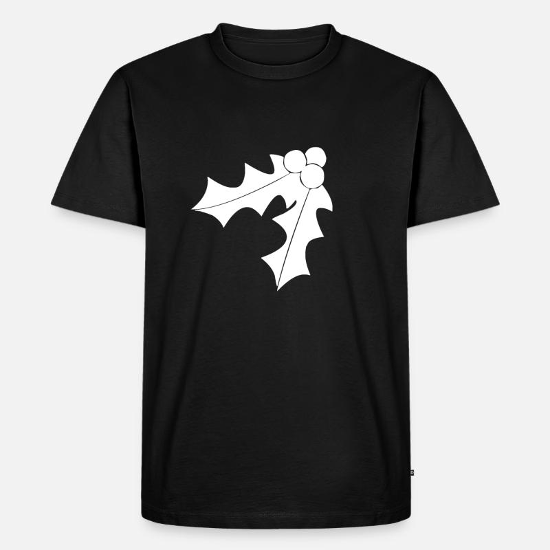 Blanc gui à noël - T-shirt Premium bio Homme - noir