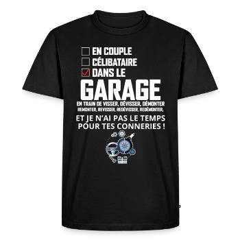 Garage Et Mécanicien Humour - T-shirt Premium bio Homme - noir - Devant - Nico (187cm)