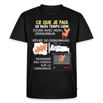 Temps Libre Avec Chien Chihuahua - T-shirt Premium bio Homme - noir - Devant - Nico (187cm)