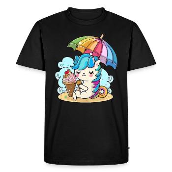 Rêves de licorne - T-shirt Premium bio Homme - noir - Devant - Nico (187cm)