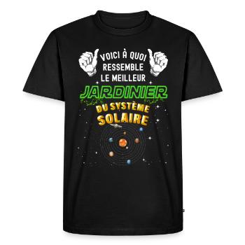 Meilleur Jardinier Du systeme Solaire Cadeau Homme - T-shirt Premium bio Homme - noir - Devant - Nico (187cm)