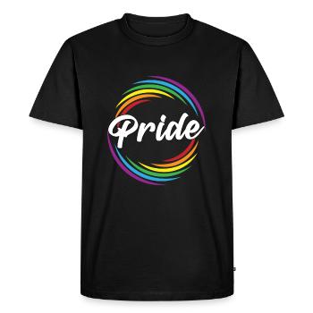 Tourbillon arc-en-ciel de fierté - T-shirt Premium bio Homme - noir - Devant - Nico (187cm)