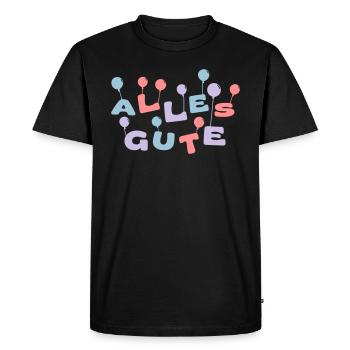 Best wishes - Men's Premium Organic T-Shirt - black - Front - Nico (187cm)