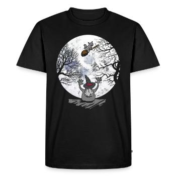 Batte de sorcière d'Halloween - T-shirt Premium bio Homme - noir - Devant - Nico (187cm)