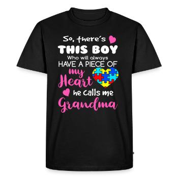 Ce garçon m'appelle sensibilisation à l'autisme de grand-mère - T-shirt Premium bio Homme - noir - Devant - Nico (187cm)